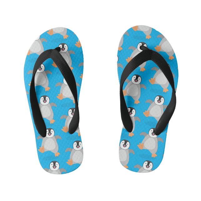 Niedlicher Pinguin-Cartoon Kinderbadesandalen (Fußbett)
