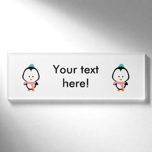 Niedlicher Pinguin-Cartoon Namenschild