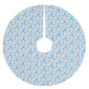 Niedlicher Pinguin-Cartoon Polyester Weihnachtsbaumdecke