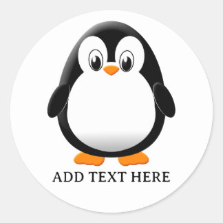 Niedlicher Pinguin-Cartoon Runder Aufkleber