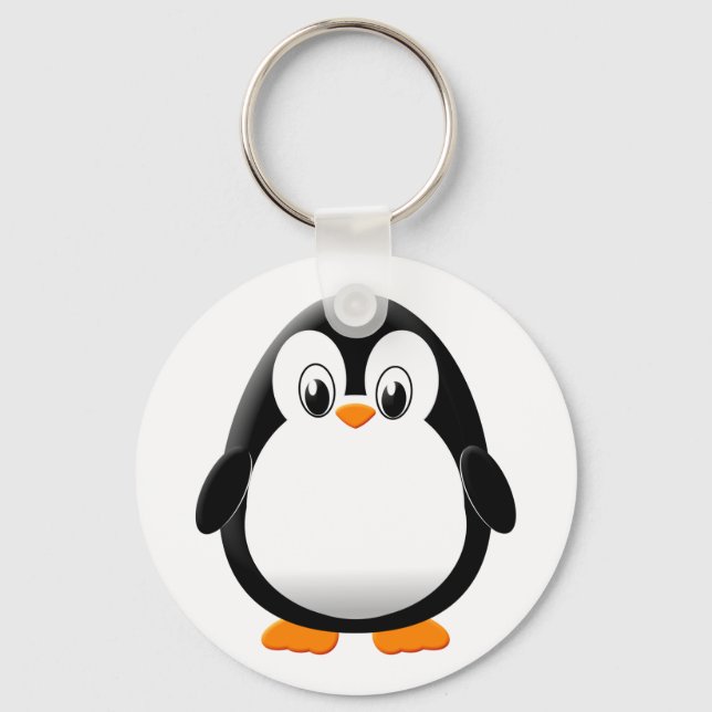 Niedlicher Pinguin-Cartoon Schlüsselanhänger (Vorderseite)