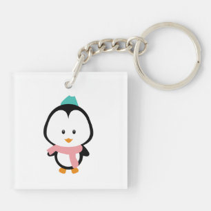 Niedlicher Pinguin-Cartoon Schlüsselanhänger