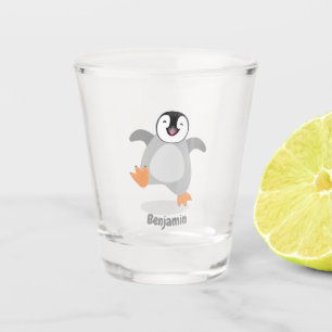 Niedlicher Pinguin-Cartoon Schnapsglas