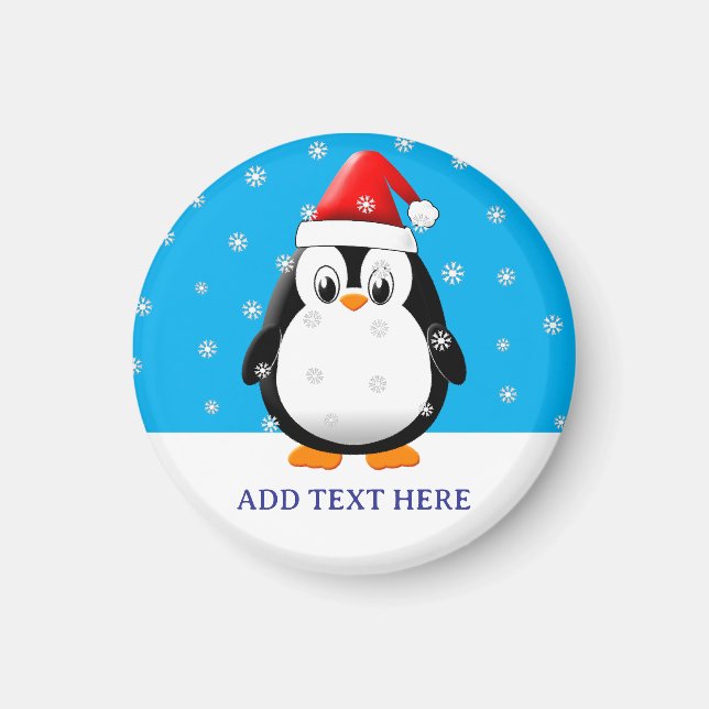 Niedlicher Pinguin Cartoon Schneeflocken Weihnacht Magnet (Vorne)