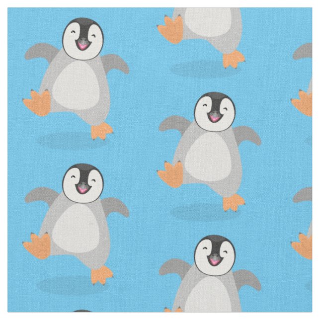 Niedlicher Pinguin-Cartoon Stoff (Nahaufnahme)