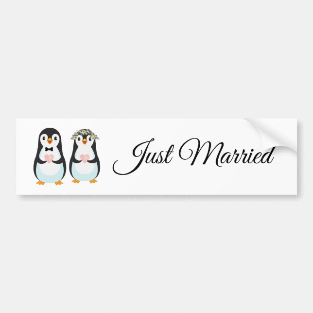 Niedlicher Pinguin Couple Just Eried Autoaufkleber (Vorne)