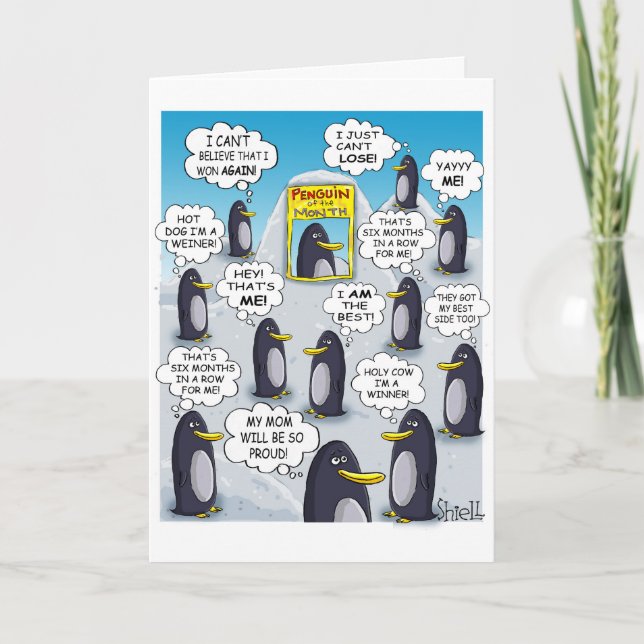 Niedlicher Pinguin des Month Happy Birthday. Karte (Vorderseite)