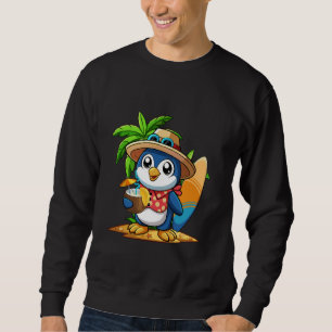Niedlicher Pinguin Drink Coconut Hawaiian Summer V Sweatshirt