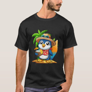 Niedlicher Pinguin Drink Coconut Hawaiian Summer V T-Shirt