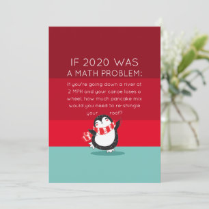 Niedlicher Pinguin Funny 2020 Math Zitat Feiertagskarte