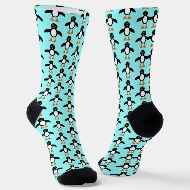 Niedlicher Pinguin Gemustert Socken (Gewinkelt)