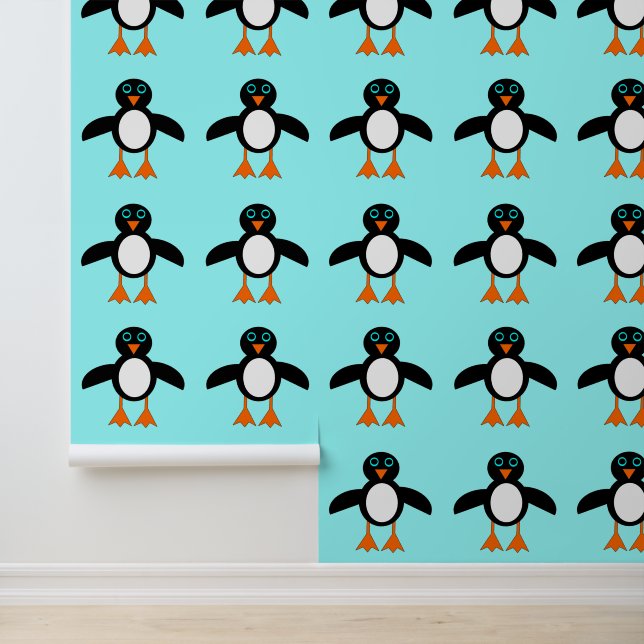 Niedlicher Pinguin Gemustert Tapete (Anwendung)