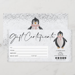 niedlicher Pinguin-Geschenkgutschein für moderne G