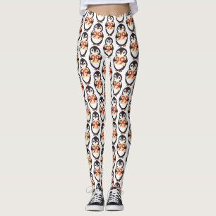 Niedlicher Pinguin hält ein Schild mit der Nummer Leggings