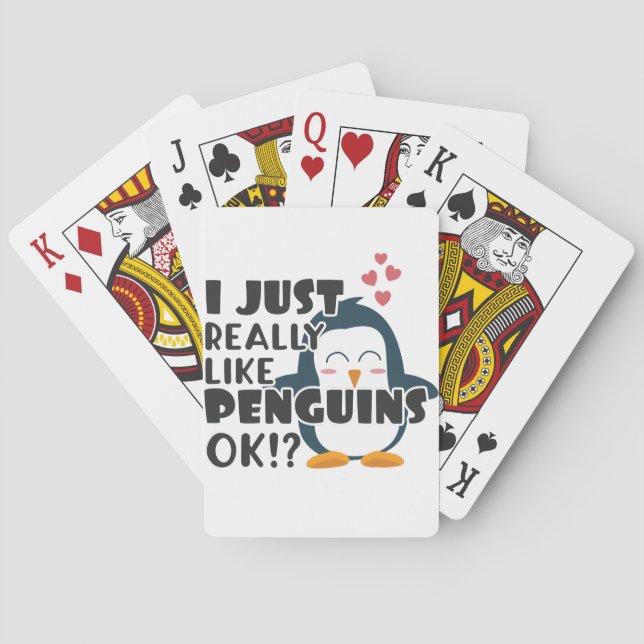 Niedlicher Pinguin I einfach wirklich wie Pinguine Spielkarten (Rückseite)