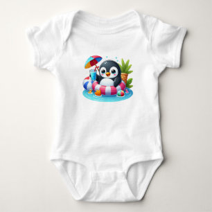 Niedlicher Pinguin im Sommer Baby Strampler