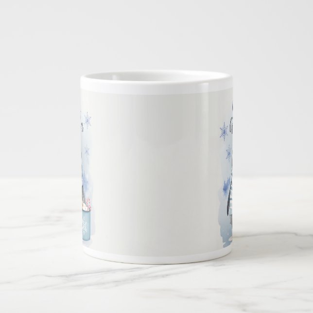 "Niedlicher Pinguin" Jumbo-Tasse (Vorderseite)