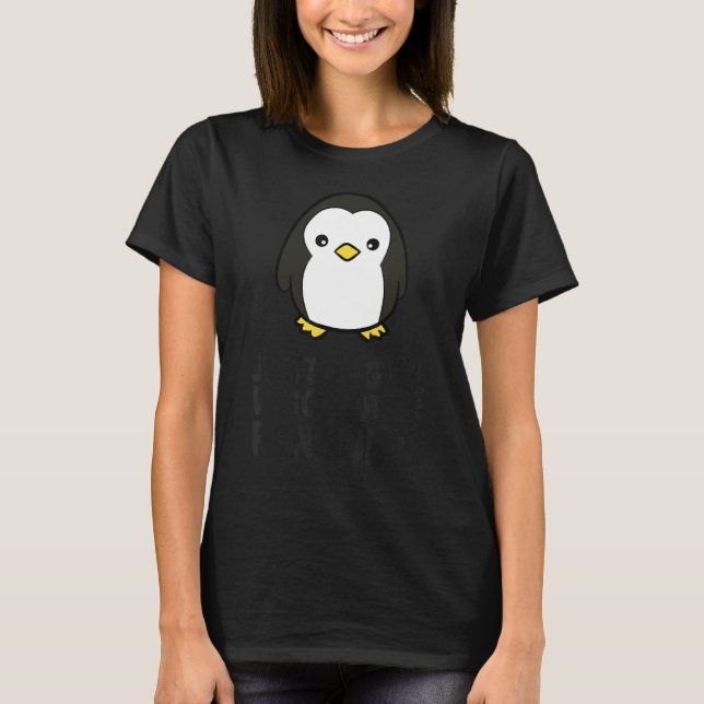 Niedlicher Pinguin Just A Girl, der Pinguine Liebe T-Shirt (Vorderseite)
