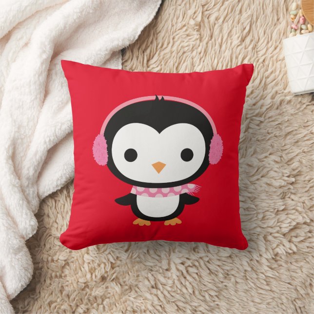 Niedlicher Pinguin-Kopfhörer für Weihnachten Kissen (Decke)