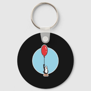niedlicher Pinguin mit Ballon Schlüsselanhänger