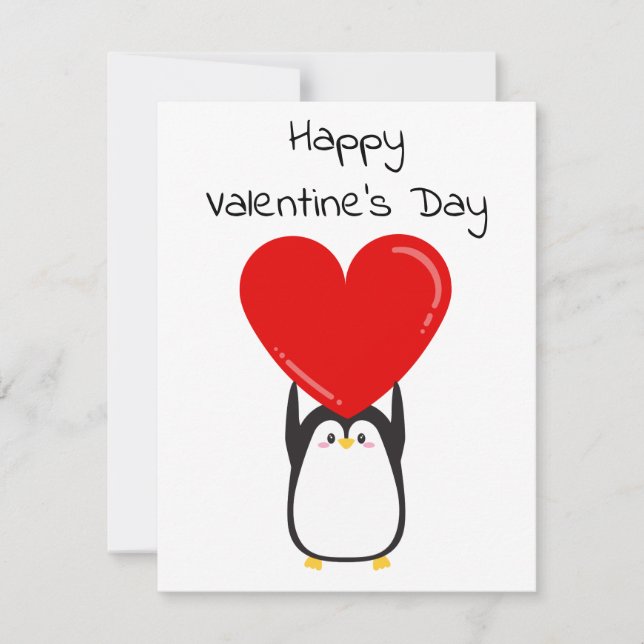 Niedlicher Pinguin mit einem großen roten Herz - K (Vorderseite)
