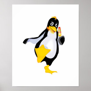 niedlicher Pinguin mit Eis Poster