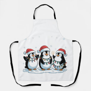Niedlicher Pinguin mit Weihnachtsmannmütze Xmas Pi Schürze