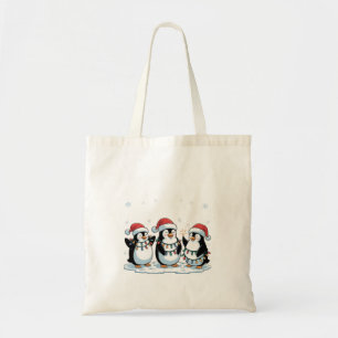 Niedlicher Pinguin mit Weihnachtsmannmütze Xmas Pi Tragetasche