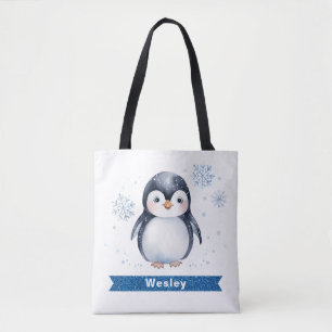 Niedlicher Pinguin Name Kinder Totbeutel Tasche