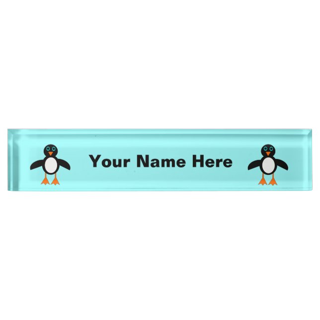 Niedlicher Pinguin-Namensschild Namensplakette (Vorderseite)