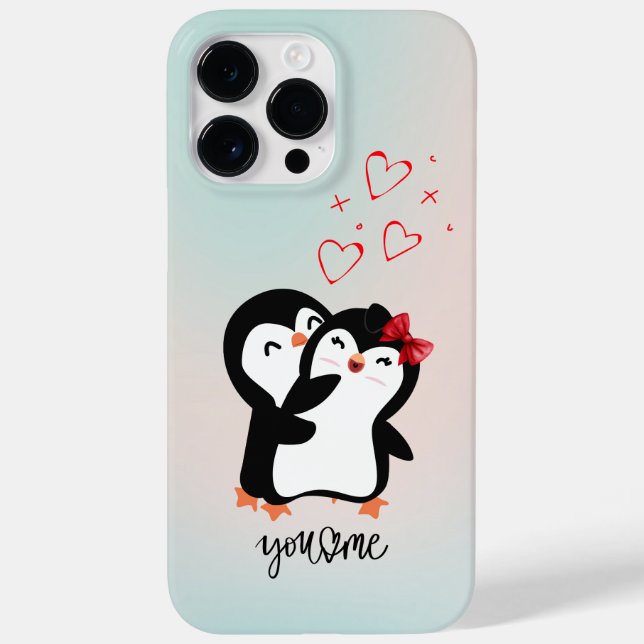 Niedlicher Pinguin-Paar-Telefonkoffer Case-Mate iPhone 14 Pro Max Hülle (Rückseite)