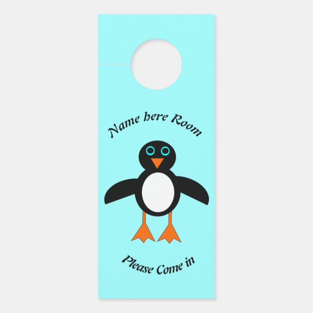 Niedlicher Pinguin Personalisiert Türanhänger (Vorderseite)