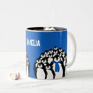 Niedlicher Pinguin Personalisiert Zweifarbige Tasse