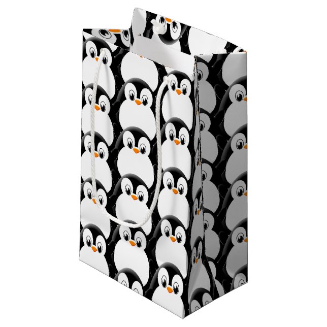Niedlicher Pinguin-Pinguin Kleine Geschenktüte (Vorderseite Schrägansicht)