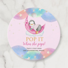 Niedlicher Pinguin Pink Baby Dusche Pop Wenn sie P Geschenkanhänger