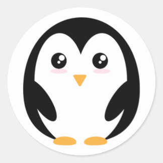 niedlicher Pinguin Runder Aufkleber