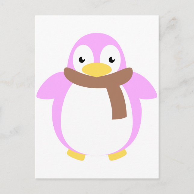 Niedlicher Pinguin Scarno Postkarte (Vorderseite)