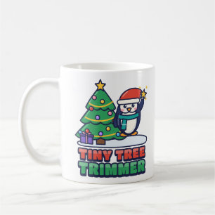 Niedlicher Pinguin schmückt einen Weihnachtsbaum Kaffeetasse
