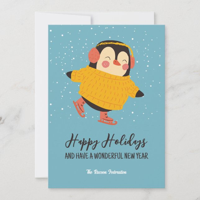 Niedlicher Pinguin Snow Weihnachten Weihnachten Fr (Vorderseite)