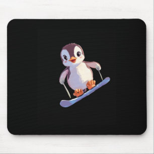 Niedlicher Pinguin Snowboarden Wintersport Mousepad