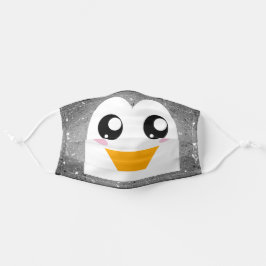Niedlicher Pinguin, Spaß, Silberglanz Mund-Nasen-Maske Aus Stoff