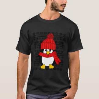 Niedlicher Pinguin Ugly Weihnachtssüß Xmas Long Sl T-Shirt