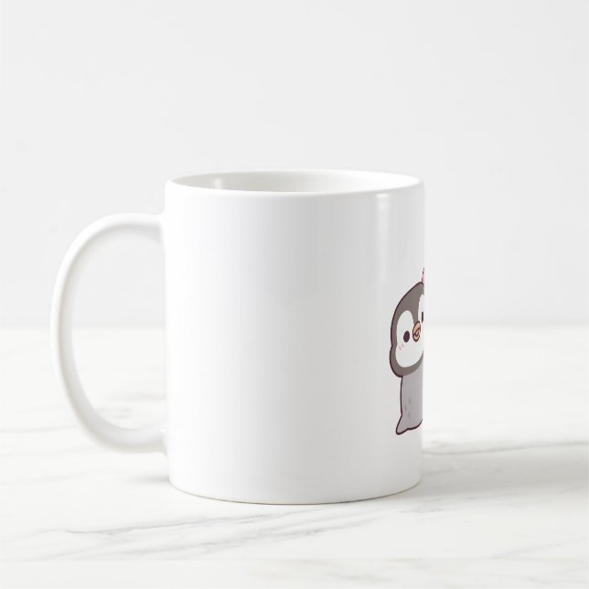Niedlicher Pinguin-Umarmung des Eiskehltees Kaffeetasse (Links)