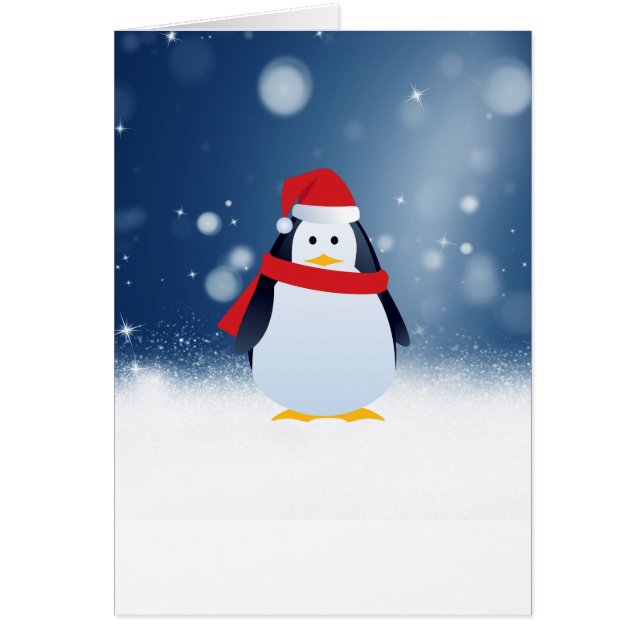 Niedlicher Pinguin w Rote Weihnachtsmannmütze Weih (Vorne)