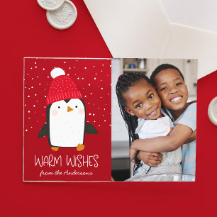 Niedlicher Pinguin Warm wünscht Foto Holiday Acryleinladungen