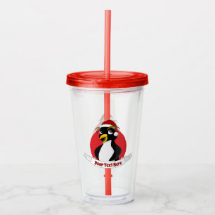 Niedlicher Pinguin Weihnachten Cartoon Acrylic Tum Acryltrinkbecher