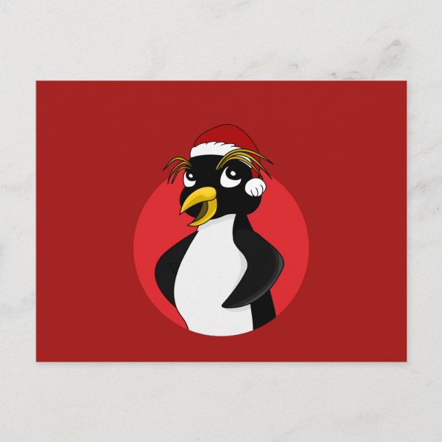 Niedlicher Pinguin Weihnachten Cartoon Postkarte (Vorderseite)