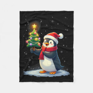 Niedlicher Pinguin Weihnachtsbaum Pajama Girls Boy Fleecedecke