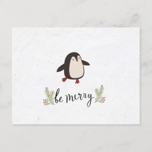 Niedlicher Pinguin-Weihnachtsgrüße Ankündigungspostkarte