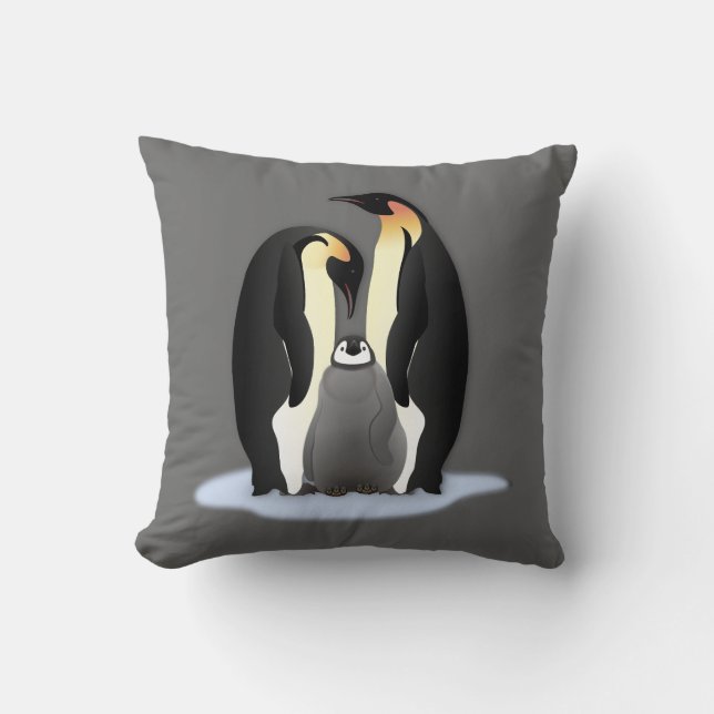 Niedlicher Pinguin-Winterkissen Kissen (Vorderseite)
